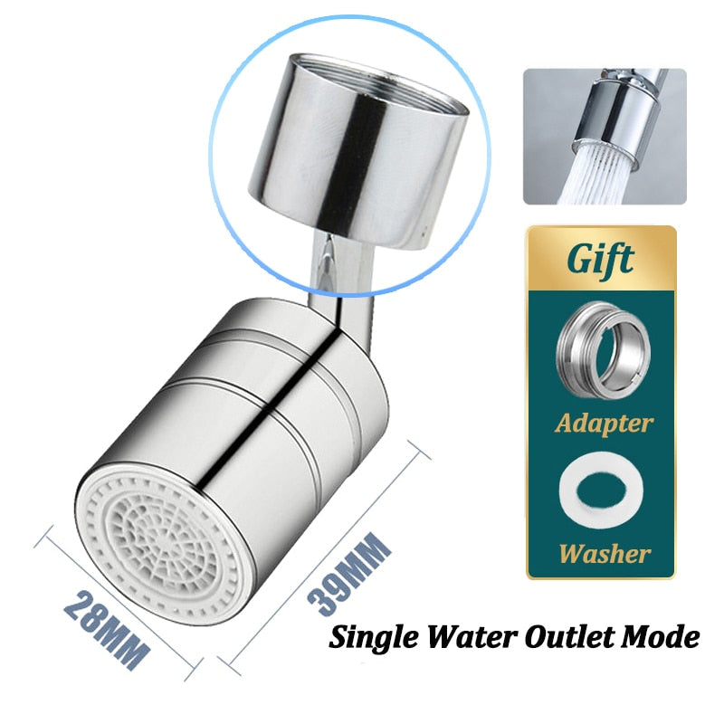Universele keukenkraanverlenging Twee uitlaat 720 Draaibare beluchter Badkamerkraan Sproeier Watermondstuk Verlenger Adapter Schuim