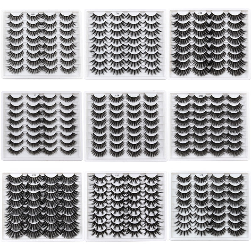 SHIDISHANGPIN 3/5/16 Pairs Natural Long False Eyelashes Dramatic Fluffy 3D Mink Lashes Wispy Wholesale Eye Lashes Thick Soft