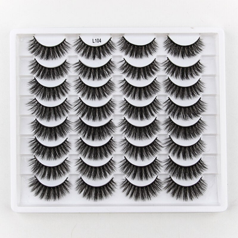 SHIDISHANGPIN 3/5/16 Pairs Natural Long False Eyelashes Dramatic Fluffy 3D Mink Lashes Wispy Wholesale Eye Lashes Thick Soft