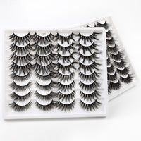 SHIDISHANGPIN 3/5/16 Pairs Natural Long False Eyelashes Dramatic Fluffy 3D Mink Lashes Wispy Wholesale Eye Lashes Thick Soft