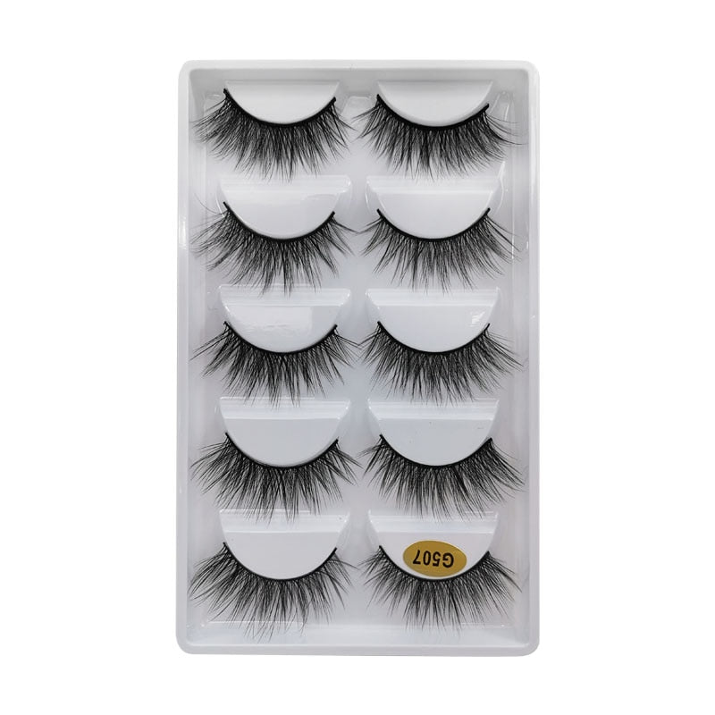 SHIDISHANGPIN 3/5/16 Pairs Natural Long False Eyelashes Dramatic Fluffy 3D Mink Lashes Wispy Wholesale Eye Lashes Thick Soft