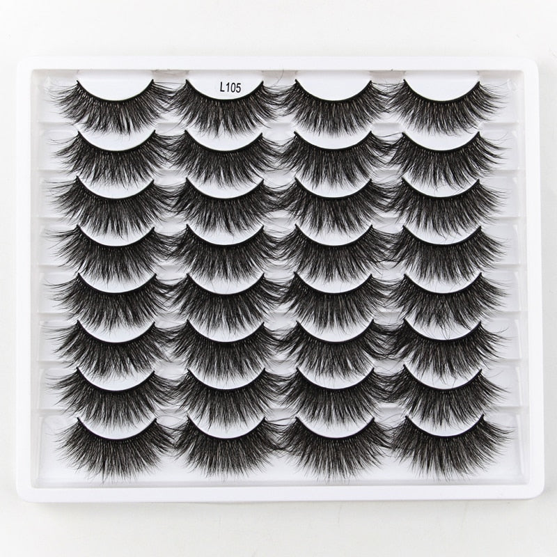 SHIDISHANGPIN 3/5/16 Pairs Natural Long False Eyelashes Dramatic Fluffy 3D Mink Lashes Wispy Wholesale Eye Lashes Thick Soft