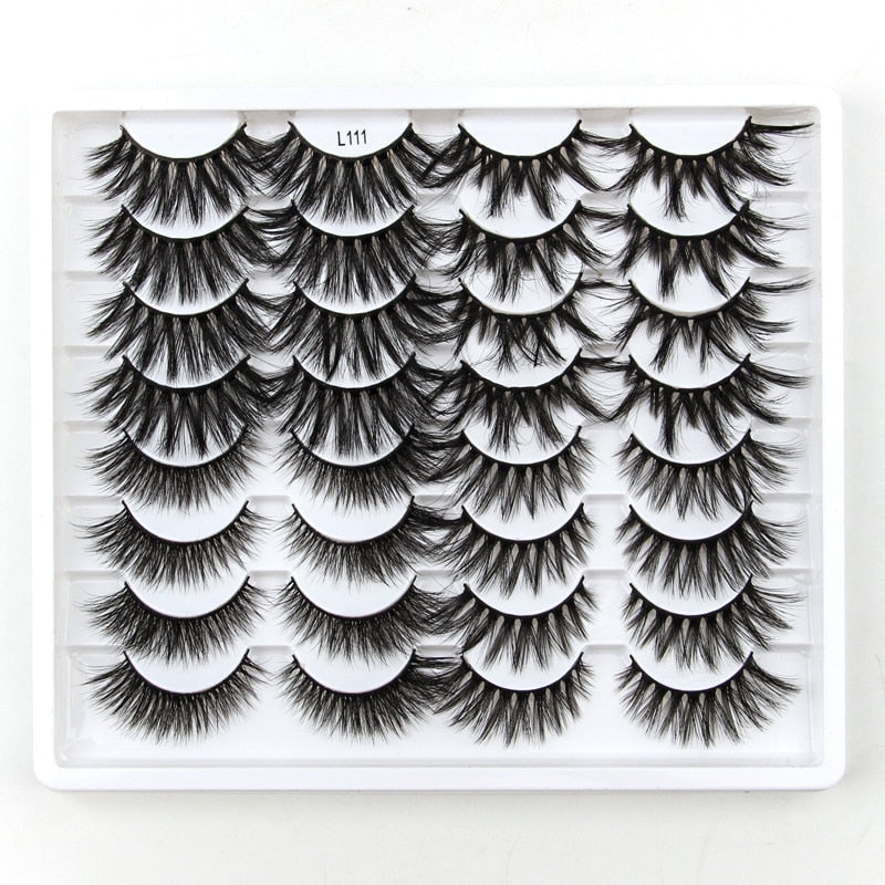 SHIDISHANGPIN 3/5/16 Pairs Natural Long False Eyelashes Dramatic Fluffy 3D Mink Lashes Wispy Wholesale Eye Lashes Thick Soft