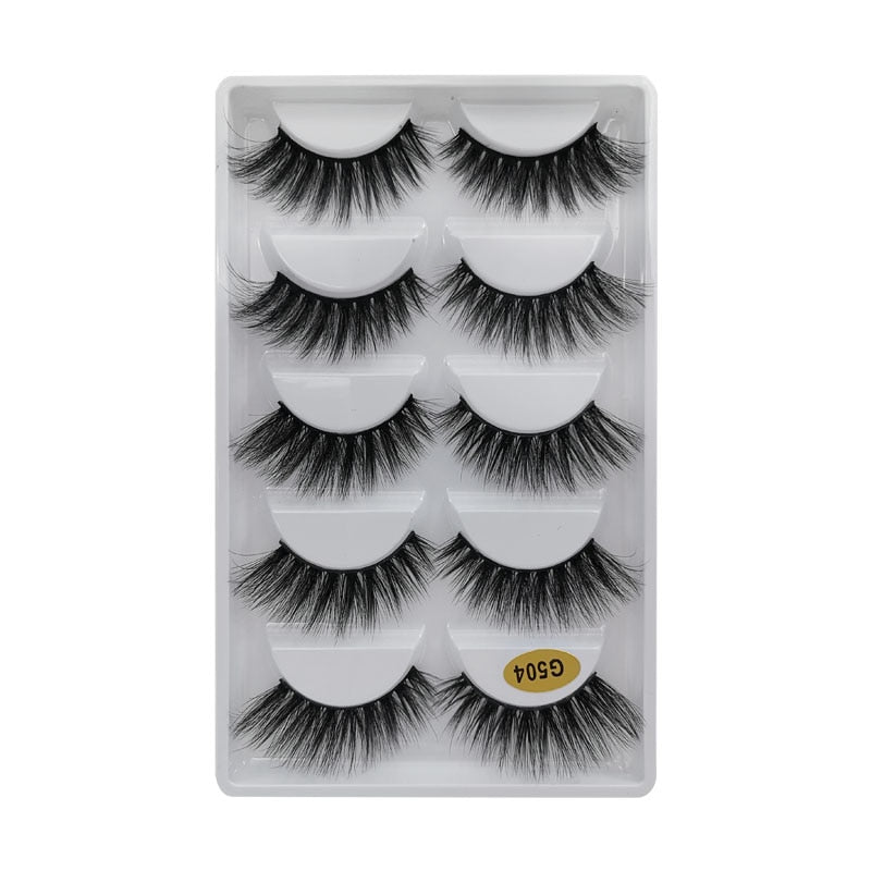 SHIDISHANGPIN 3/5/16 Pairs Natural Long False Eyelashes Dramatic Fluffy 3D Mink Lashes Wispy Wholesale Eye Lashes Thick Soft