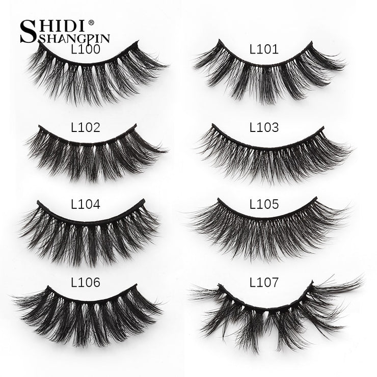 SHIDISHANGPIN 3/5/16 Pairs Natural Long False Eyelashes Dramatic Fluffy 3D Mink Lashes Wispy Wholesale Eye Lashes Thick Soft