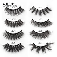 SHIDISHANGPIN 3/5/16 Pairs Natural Long False Eyelashes Dramatic Fluffy 3D Mink Lashes Wispy Wholesale Eye Lashes Thick Soft