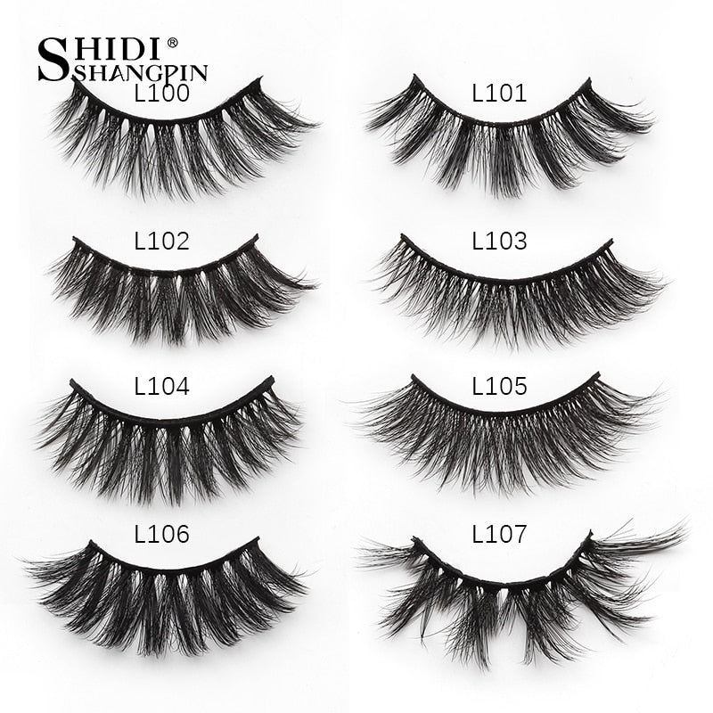 SHIDISHANGPIN 3/5/16 Pairs Natural Long False Eyelashes Dramatic Fluffy 3D Mink Lashes Wispy Wholesale Eye Lashes Thick Soft