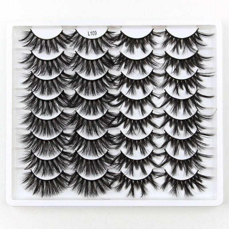 SHIDISHANGPIN 3/5/16 Pairs Natural Long False Eyelashes Dramatic Fluffy 3D Mink Lashes Wispy Wholesale Eye Lashes Thick Soft