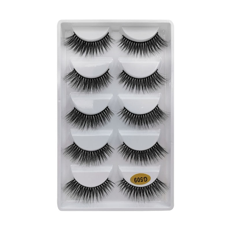 SHIDISHANGPIN 3/5/16 Pairs Natural Long False Eyelashes Dramatic Fluffy 3D Mink Lashes Wispy Wholesale Eye Lashes Thick Soft