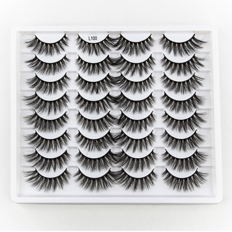SHIDISHANGPIN 3/5/16 Pairs Natural Long False Eyelashes Dramatic Fluffy 3D Mink Lashes Wispy Wholesale Eye Lashes Thick Soft