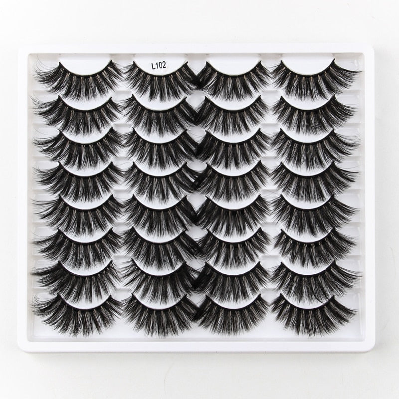 SHIDISHANGPIN 3/5/16 Pairs Natural Long False Eyelashes Dramatic Fluffy 3D Mink Lashes Wispy Wholesale Eye Lashes Thick Soft