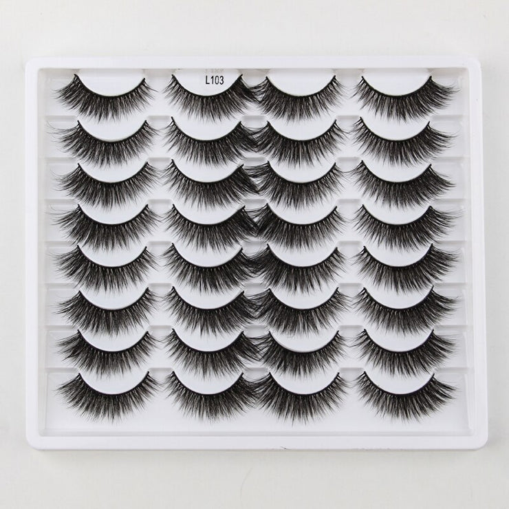 SHIDISHANGPIN 3/5/16 Pairs Natural Long False Eyelashes Dramatic Fluffy 3D Mink Lashes Wispy Wholesale Eye Lashes Thick Soft