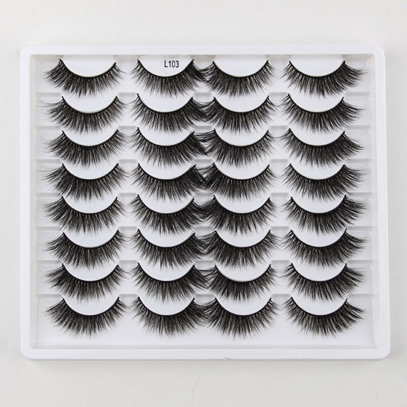 SHIDISHANGPIN 3/5/16 Pairs Natural Long False Eyelashes Dramatic Fluffy 3D Mink Lashes Wispy Wholesale Eye Lashes Thick Soft