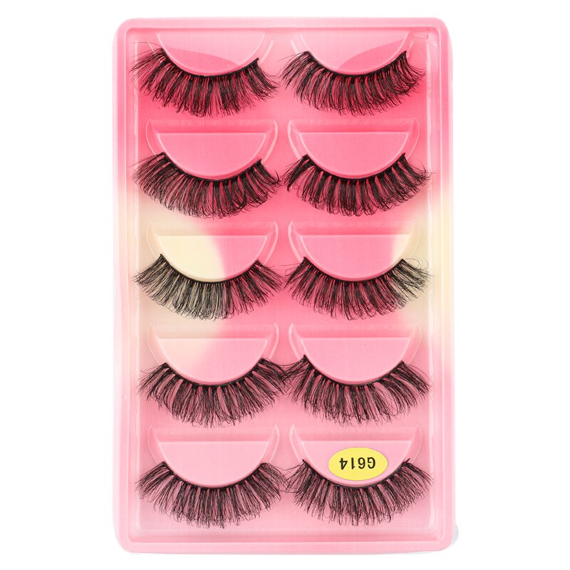 SHIDISHANGPIN 3/5/16 Pairs Natural Long False Eyelashes Dramatic Fluffy 3D Mink Lashes Wispy Wholesale Eye Lashes Thick Soft