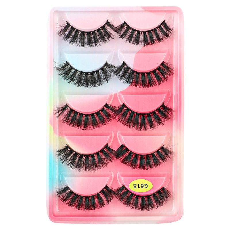 SHIDISHANGPIN 3/5/16 Pairs Natural Long False Eyelashes Dramatic Fluffy 3D Mink Lashes Wispy Wholesale Eye Lashes Thick Soft