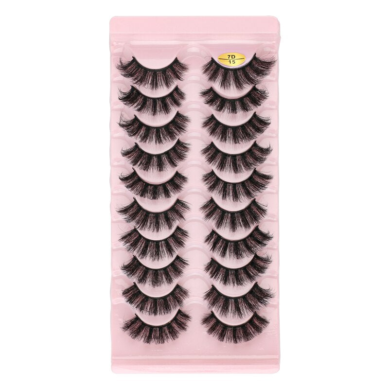 SHIDISHANGPIN 3/5/16 Pairs Natural Long False Eyelashes Dramatic Fluffy 3D Mink Lashes Wispy Wholesale Eye Lashes Thick Soft