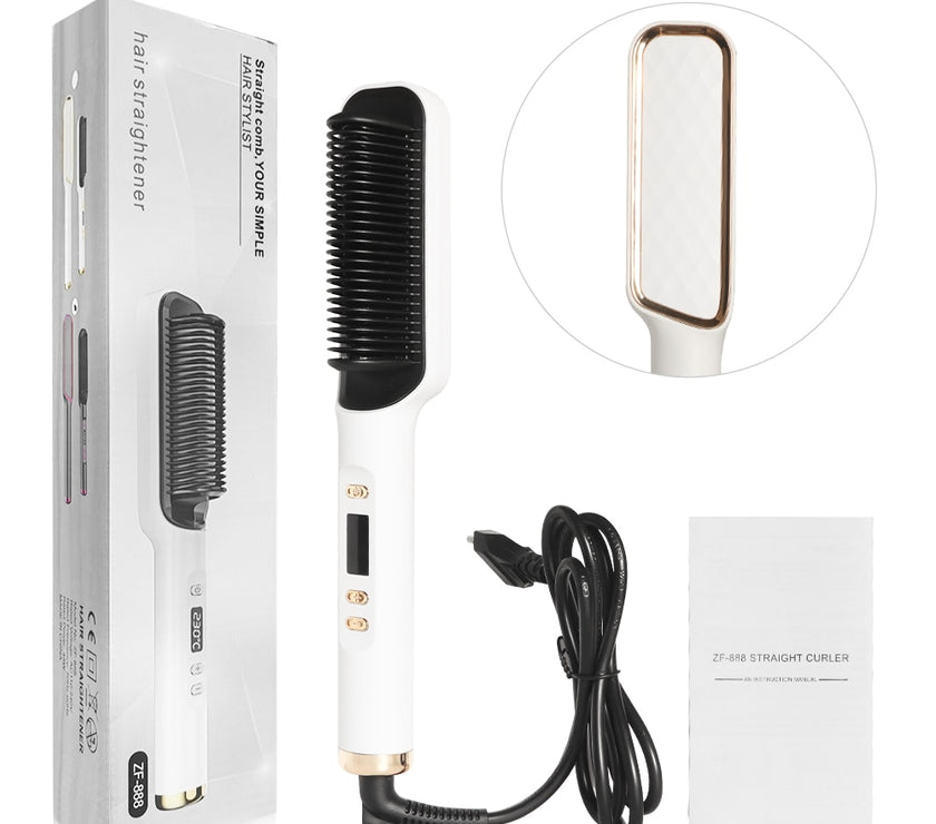 Stijltang Borstel Snelle Verwarming Kam Krultang Styler Elektrische Kam Stijltang Met Lcd-scherm Multifunctionele Kam