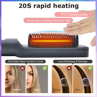 Stijltang Borstel Snelle Verwarming Kam Krultang Styler Elektrische Kam Stijltang Met Lcd-scherm Multifunctionele Kam