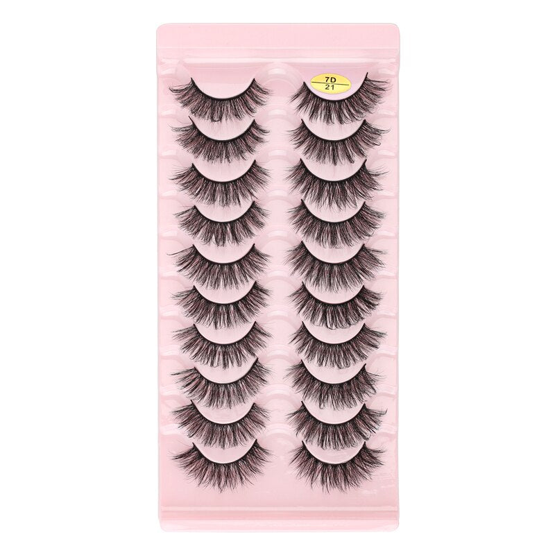SHIDISHANGPIN 3/5/16 Pairs Natural Long False Eyelashes Dramatic Fluffy 3D Mink Lashes Wispy Wholesale Eye Lashes Thick Soft