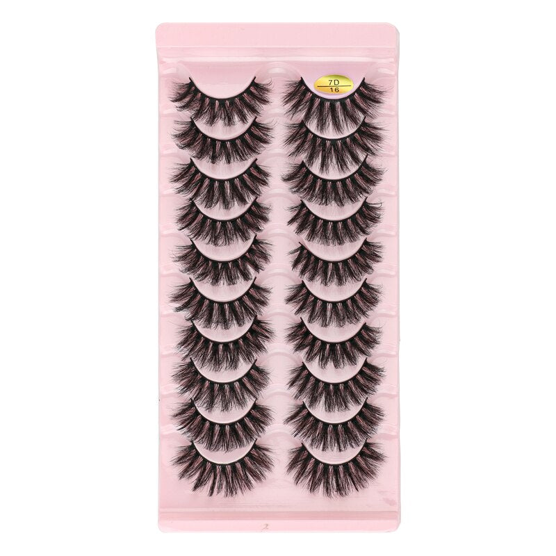 SHIDISHANGPIN 3/5/16 Pairs Natural Long False Eyelashes Dramatic Fluffy 3D Mink Lashes Wispy Wholesale Eye Lashes Thick Soft